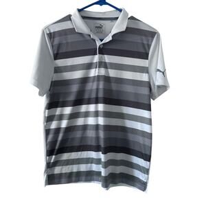 Puma Golf Polo Shirt - Youth Large - Gray Stripe
